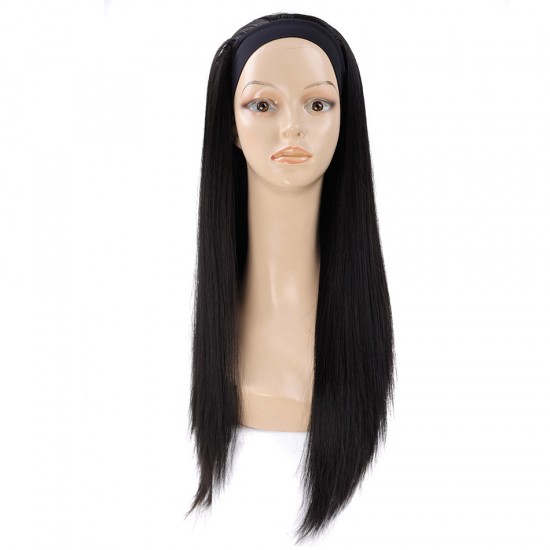 Merula Virgin human Hair Glueless headband wig machine weave wig with combs inside silky straight human hairs heavy looking 