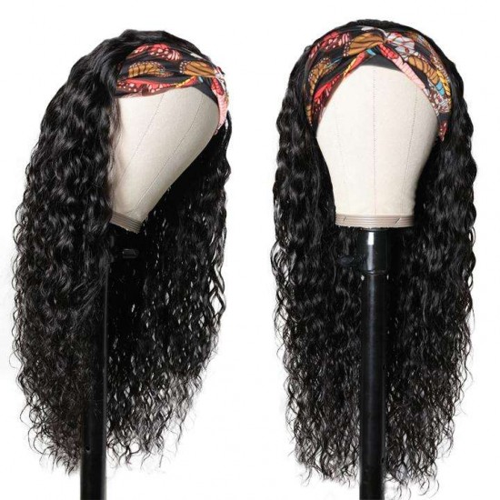 Merula Virgin Hair Headband Water wave weave wig 150% and 200% density available fast order processing