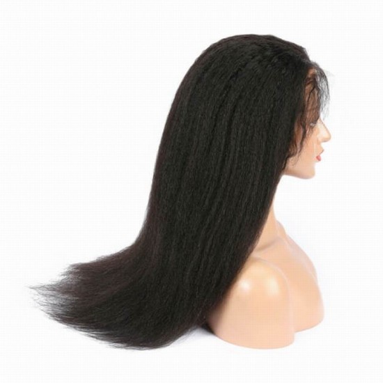 Soft Kinky Straight 13X6 Frontal HD Lace Wigs  Preplucked natural hairline Virgin Human Hair affordable price