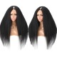 Kinky Straight V Part Wigs Virgin human hair wig leave out Glueless half wig heavy density fast Fedex/DHL shipping 