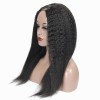 Merula Hair Kinky Straight U Part Wigs 100% Human Hair remy Virgin Hair half Wigs Glueless leave out 200% Density 