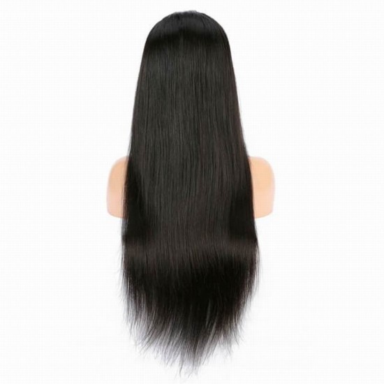 Silky straight deep parting13X6 Frontal HD & transparent Lace frontal Wig Virgin remy Human Hair Combs inside with adjustable band