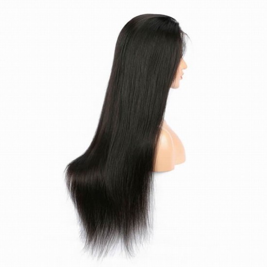 Silky straight deep parting13X6 Frontal HD & transparent Lace frontal Wig Virgin remy Human Hair Combs inside with adjustable band